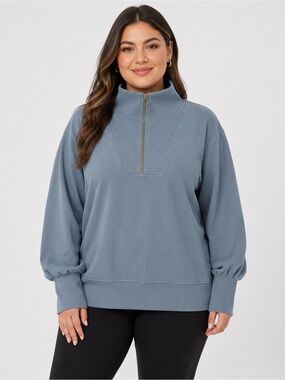 E Fan Women's Ribbed Quarter-Zip Pullover
Sweater - Size Large
